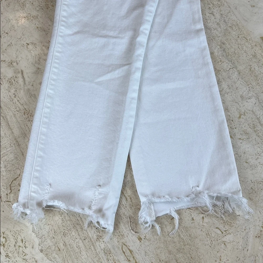 PAIGE Cindy Crop “crisp white” with distressed hem jeans womens 28 - Picture 3 of 13